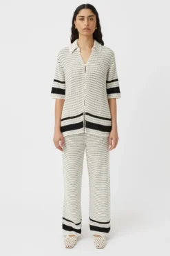 Reef Knit Pant Cream Black