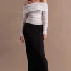 Rise Mesh Long Sleeve Dress Black/Chalk