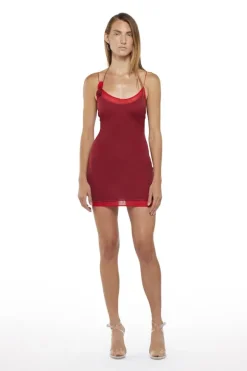 Rose Mini Dress Merlot Red