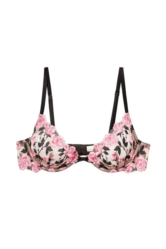Roses and Thorns Demi Bra Black