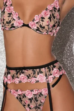 Roses and Thorns Demi Bra Black