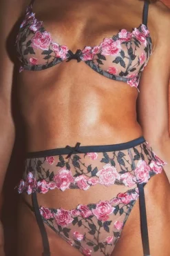 Roses and Thorns Demi Bra Black