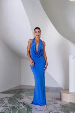Saint Plunge Maxi Dress Sapphire