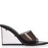 Sara Wedge Lucite u0026 Black Leather