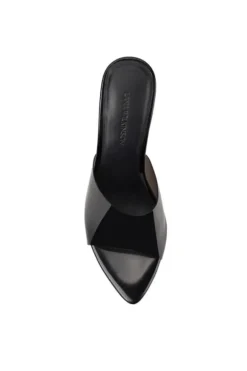 Sara Wedge Lucite u0026 Black Leather