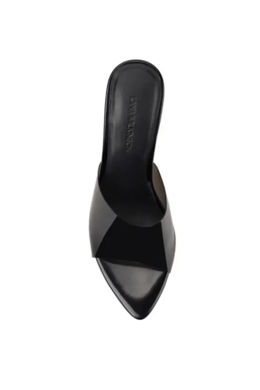 Sara Wedge Lucite u0026 Black Leather