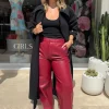 Selita Leather Pant Garnet
