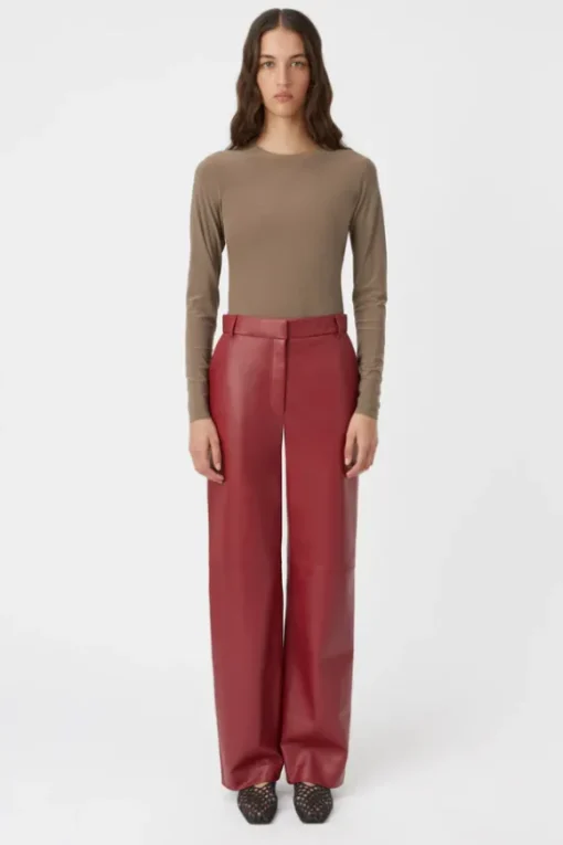 Selita Leather Pant Garnet