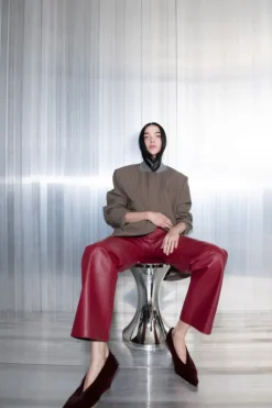 Selita Leather Pant Garnet