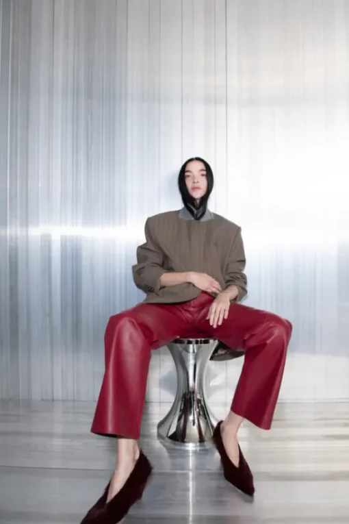 Selita Leather Pant Garnet