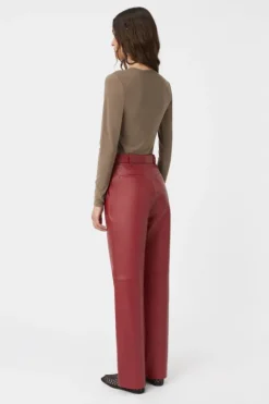 Selita Leather Pant Garnet
