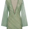 Shiny Stripes O Kaftan Green