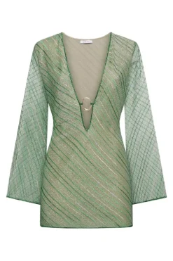 Shiny Stripes O Kaftan Green