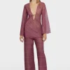 Shiny Stripes O Kaftan Red