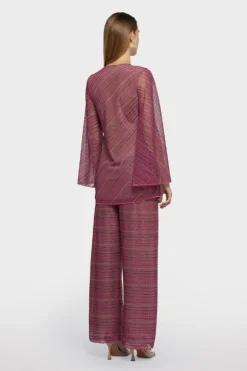Shiny Stripes O Kaftan Red