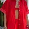 Sig Linen Shirt Scarlet Summi