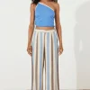 Sky Contrast Knit Crop Top Sky