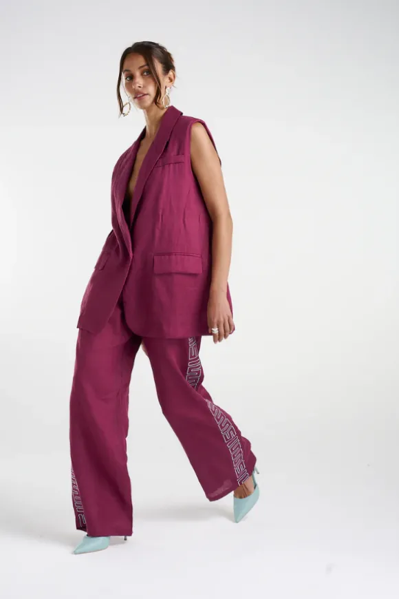 Sleeveless Blazer Plum