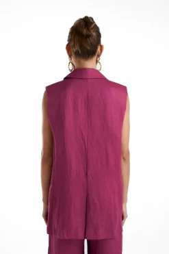 Sleeveless Blazer Plum