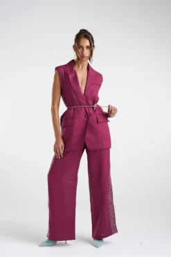 Sleeveless Blazer Plum