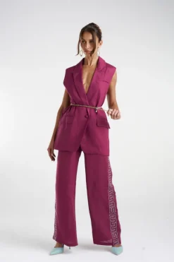 Sleeveless Blazer Plum