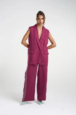 Sleeveless Blazer Plum