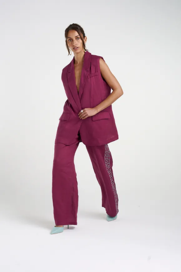 Sleeveless Blazer Plum