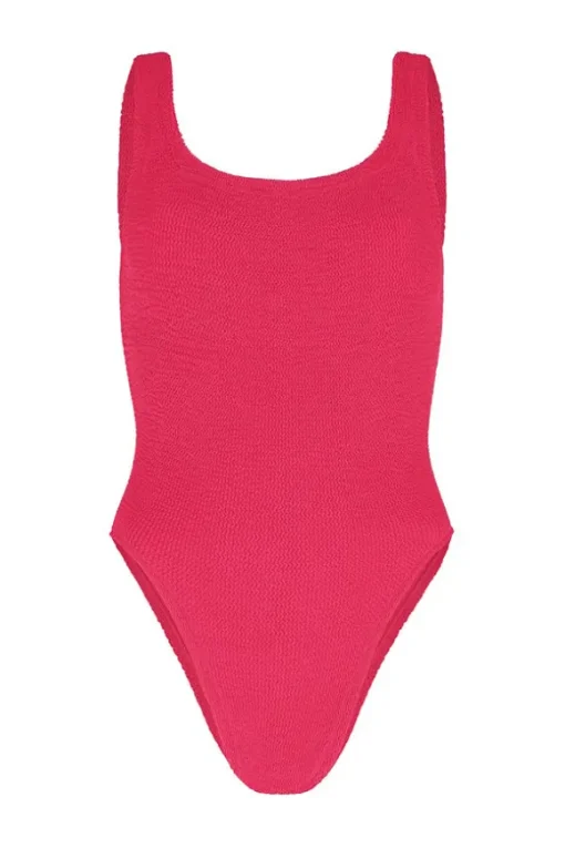 Square Neck Swim Metallic Raspberry