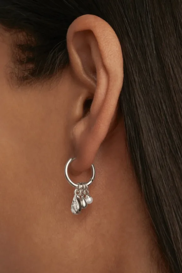 Sterling Silver Gold Ocean Mist Hoops