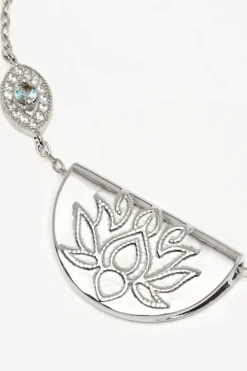 Sterling Silver Vermeil Eye of Peace Lotus Necklace