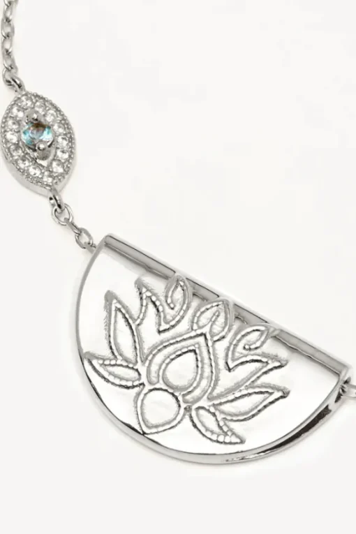 Sterling Silver Vermeil Eye of Peace Lotus Necklace