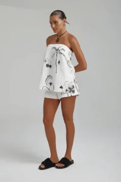 Strapless Shirt Top Black Dragon Of Hearts