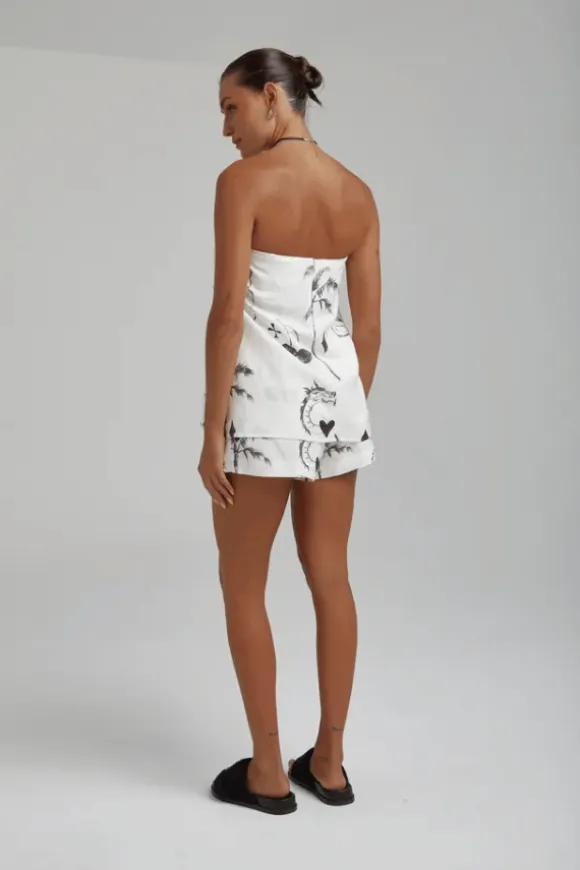 Strapless Shirt Top Black Dragon Of Hearts