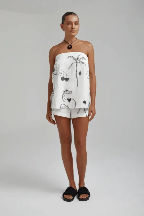 Strapless Shirt Top Black Dragon Of Hearts