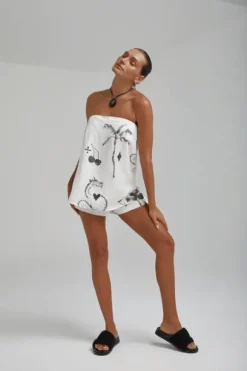 Strapless Shirt Top Black Dragon Of Hearts