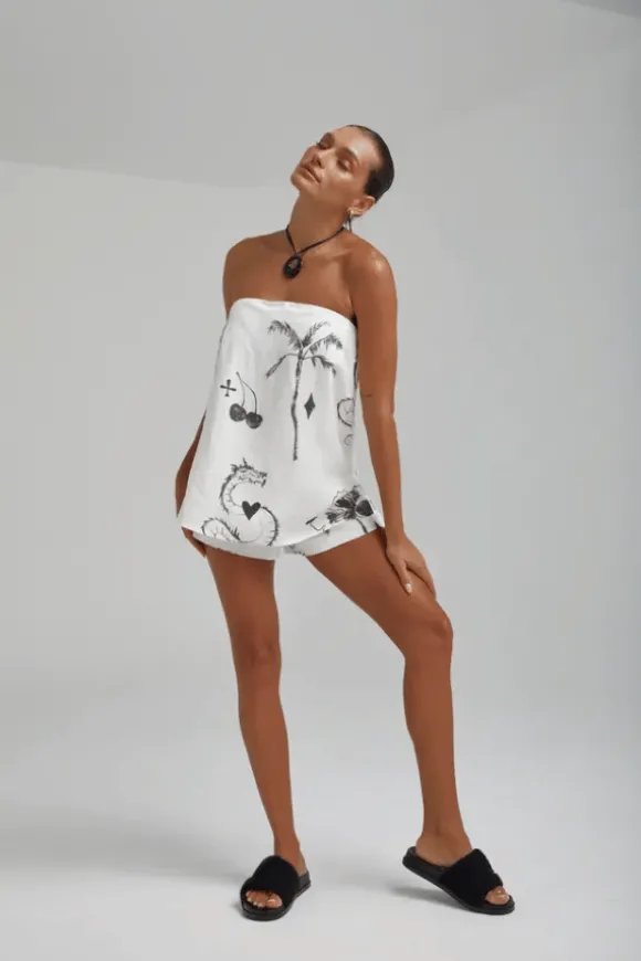 Strapless Shirt Top Black Dragon Of Hearts