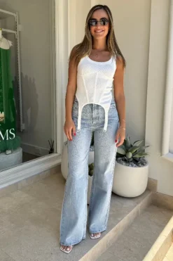 Teddy Corset Tank White