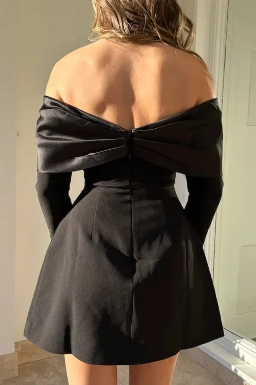 The Ultimate Muse Bow Mini Dress Black