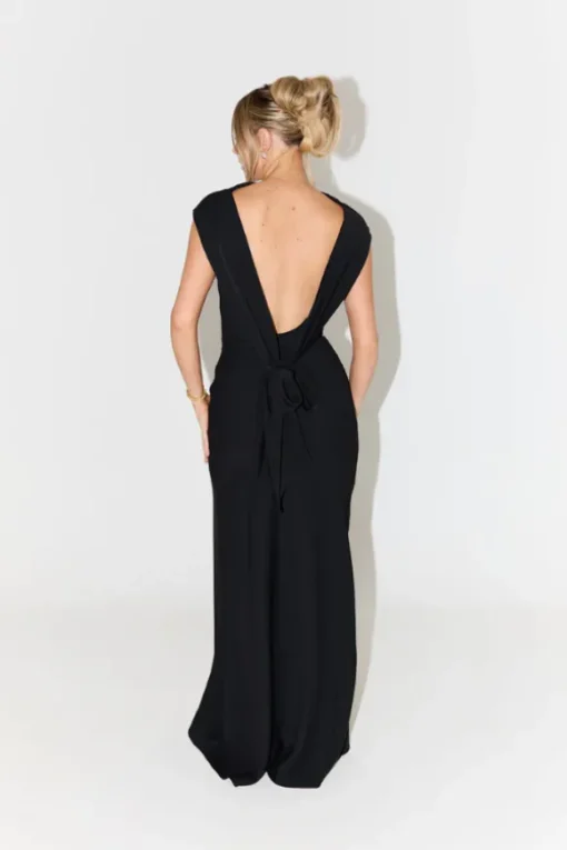 The Ultimate Muse Drape Back Maxi Dress Black