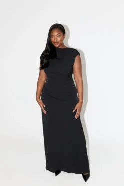 The Ultimate Muse Drape Back Maxi Dress Black