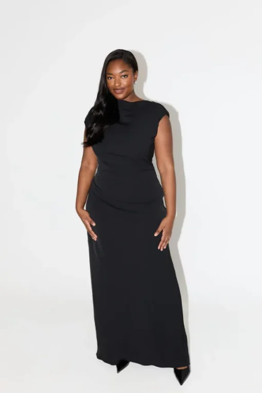 The Ultimate Muse Drape Back Maxi Dress Black