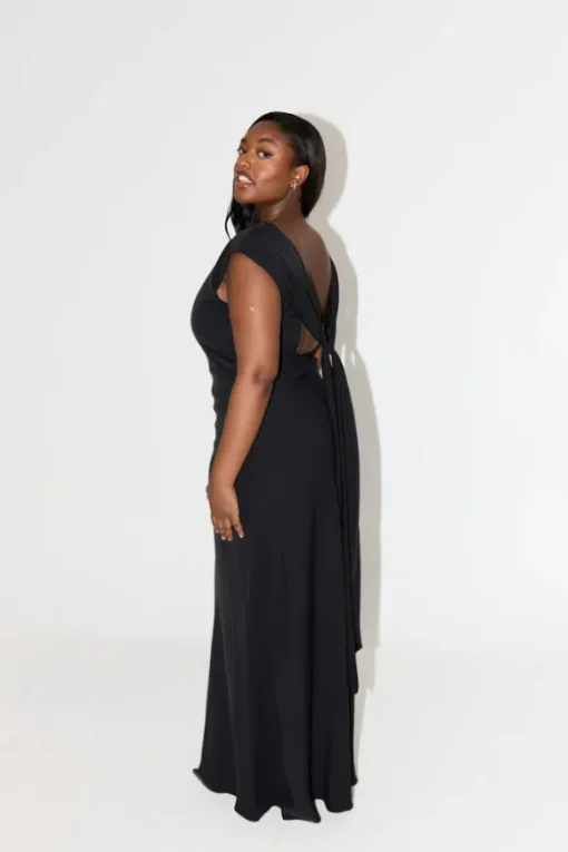 The Ultimate Muse Drape Back Maxi Dress Black