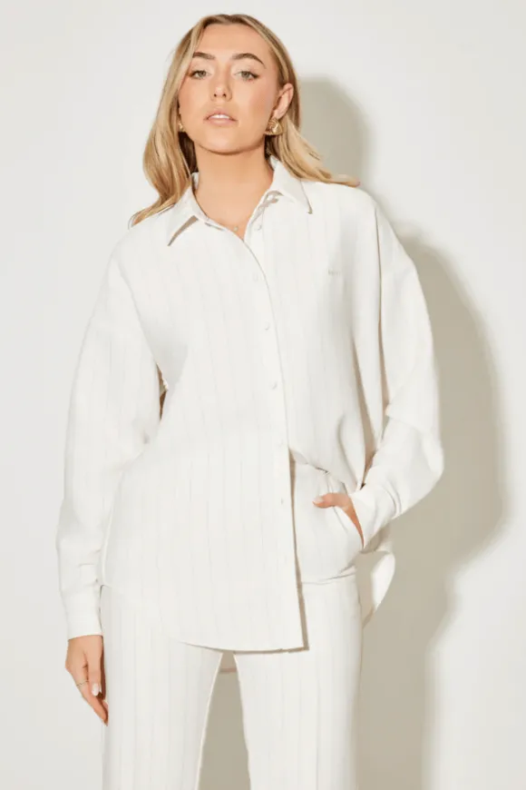 The Ultimate Muse Pin Stripe Shirt Oat