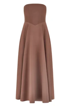 The Ultimate Muse Strapless Midi Dress Brown