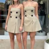 The Ultimate Muse Trench Mini Dress Beige