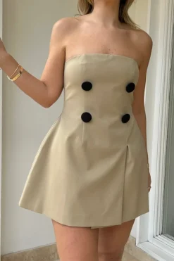 The Ultimate Muse Trench Mini Dress Beige