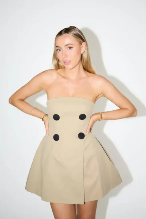 The Ultimate Muse Trench Mini Dress Beige