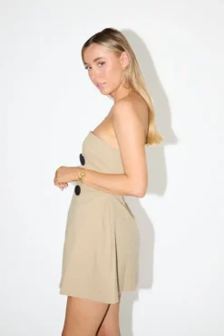 The Ultimate Muse Trench Mini Dress Beige