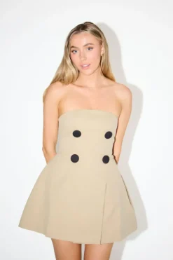 The Ultimate Muse Trench Mini Dress Beige