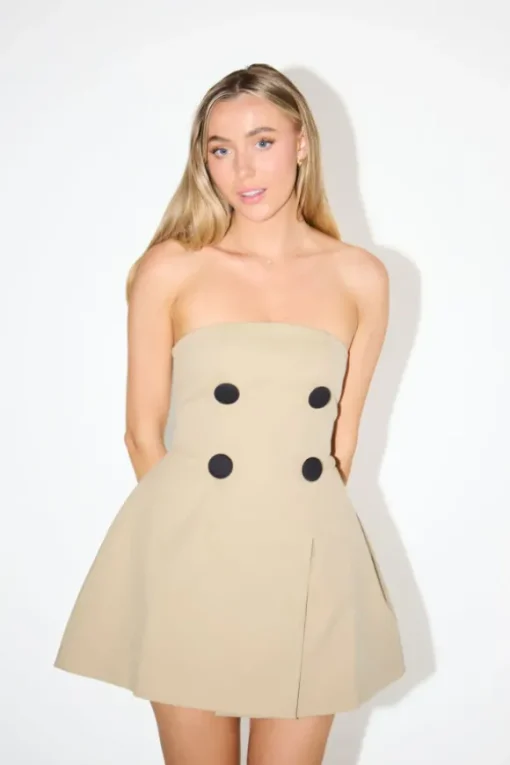 The Ultimate Muse Trench Mini Dress Beige